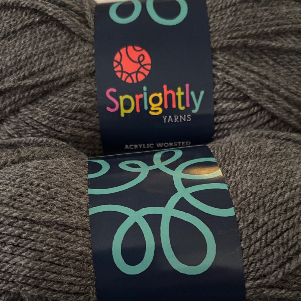 Sprightly Yarns Acrylic Worsted Gray Yarn